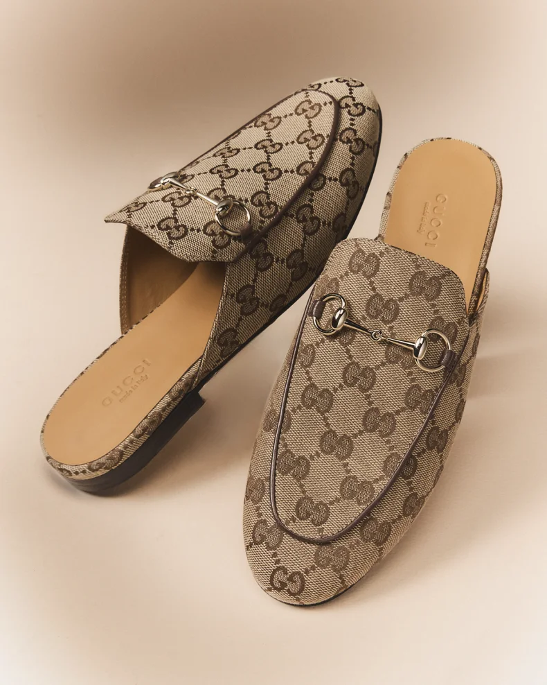 Princetown GG Canvas Bit Loafer Mules