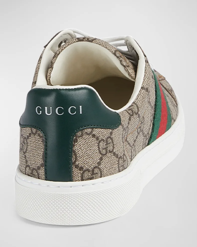 Ace Monogram Canvas Low-Top Sneakers