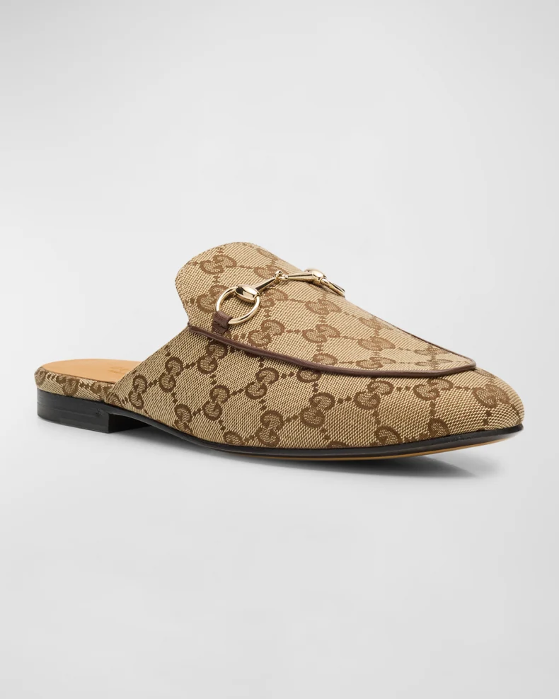 Princetown GG Canvas Bit Loafer Mules