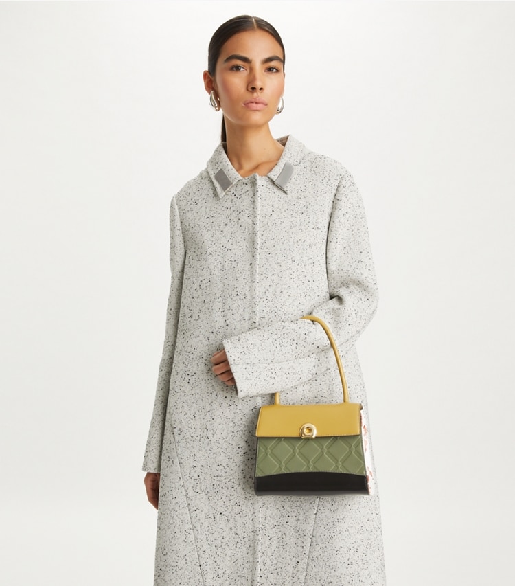 SMALL DEVILLE T MONOGRAM LEATHER BAG
