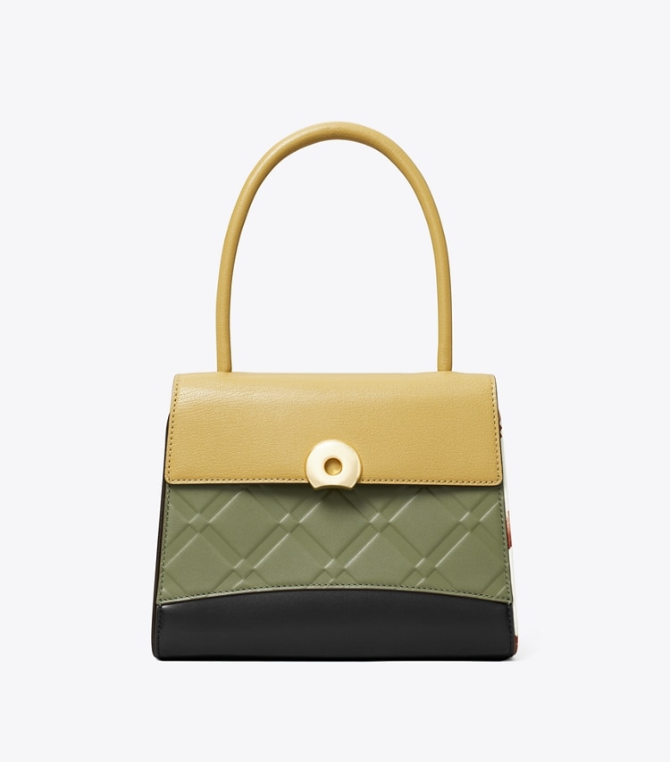 SMALL DEVILLE T MONOGRAM LEATHER BAG